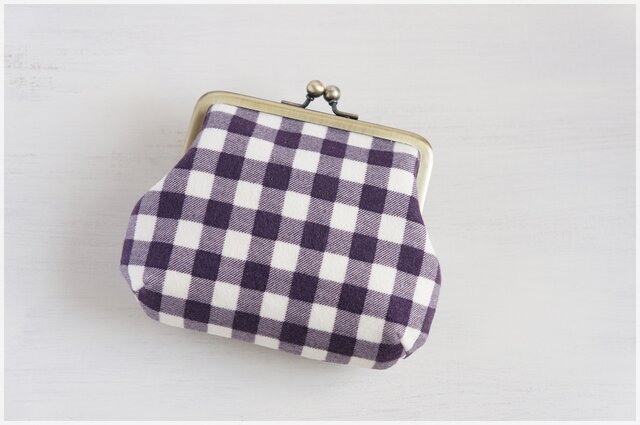 □ギンガムチェックのがま口ポーチ□ petit (ngch) | iichi 日々