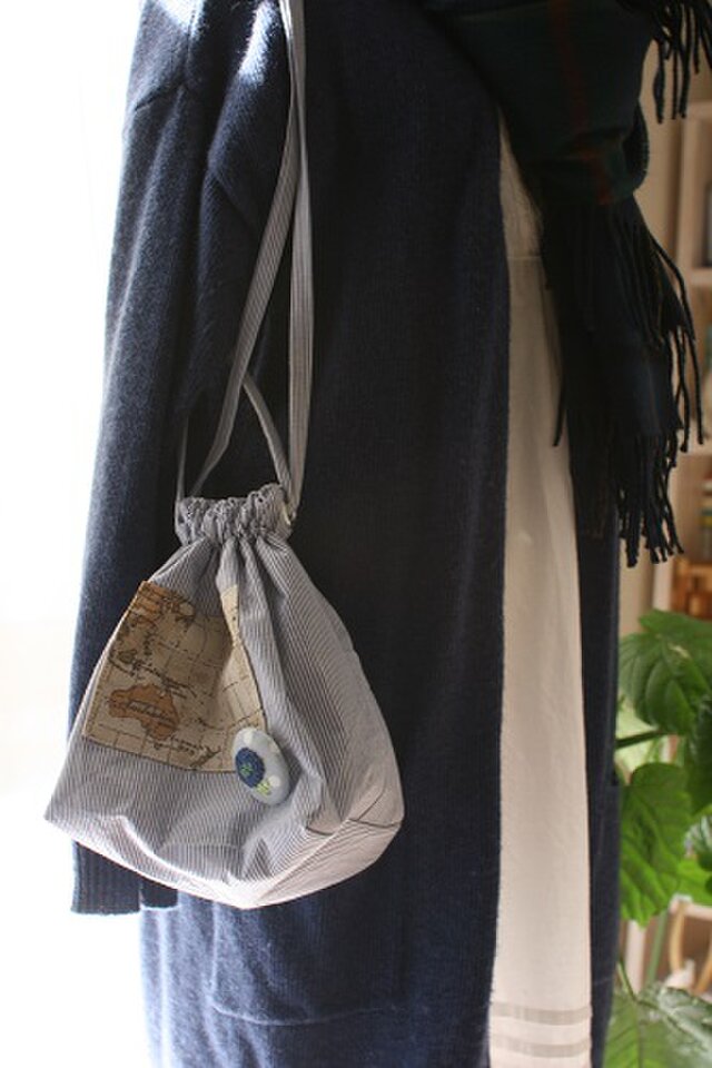 きんちゃくBAG(ストライプ)の画像1枚目