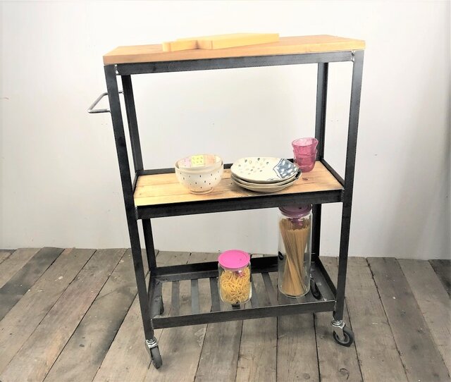 キッチンワゴン【アイアンワゴン/Iron Wagon3段/キャスター】 | iichi