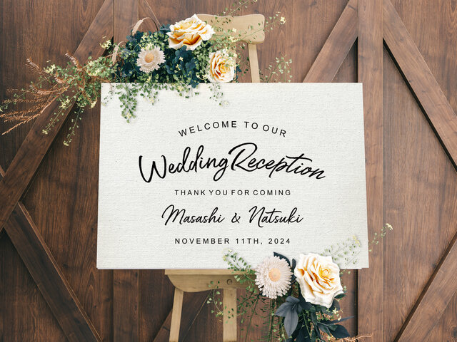 キャンバス風 シンプルウェルカムボード 結婚式の画像1枚目