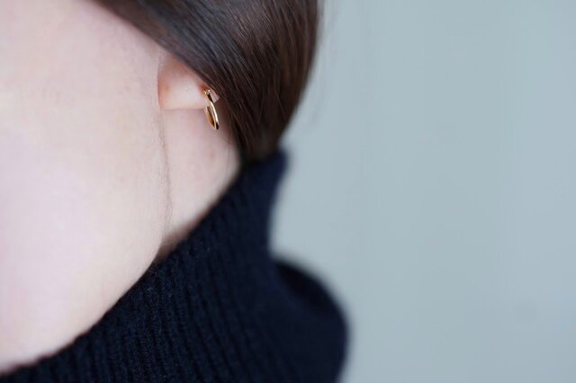 送料無料】K18 ゴールドフープピアス 10mm×1mm ペア | iichi 日々の