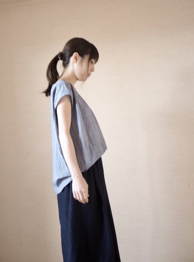 フレンチブラウス ダンガリーの画像1枚目