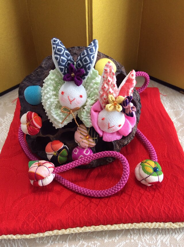♪蓮の実雛飾り(ご予約品)の画像1枚目