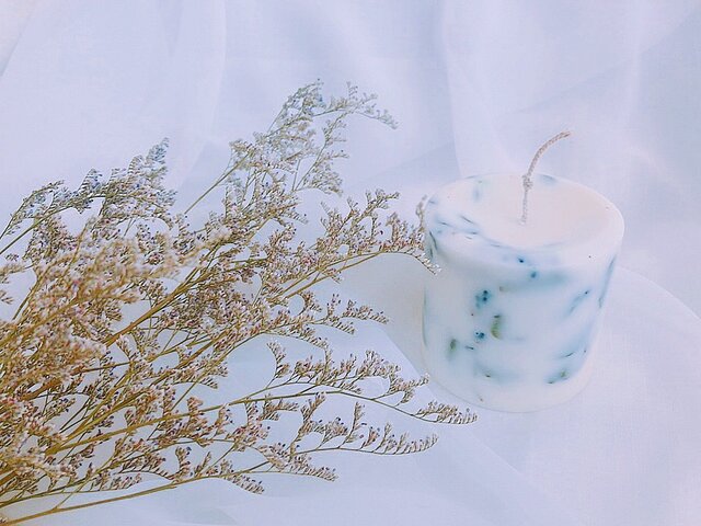 soycandle*ボタニカルキャンドル*アロマキャンドル*100%ソイワックス*ドライフラワー*ユーカリ*ラベンダー*の画像1枚目
