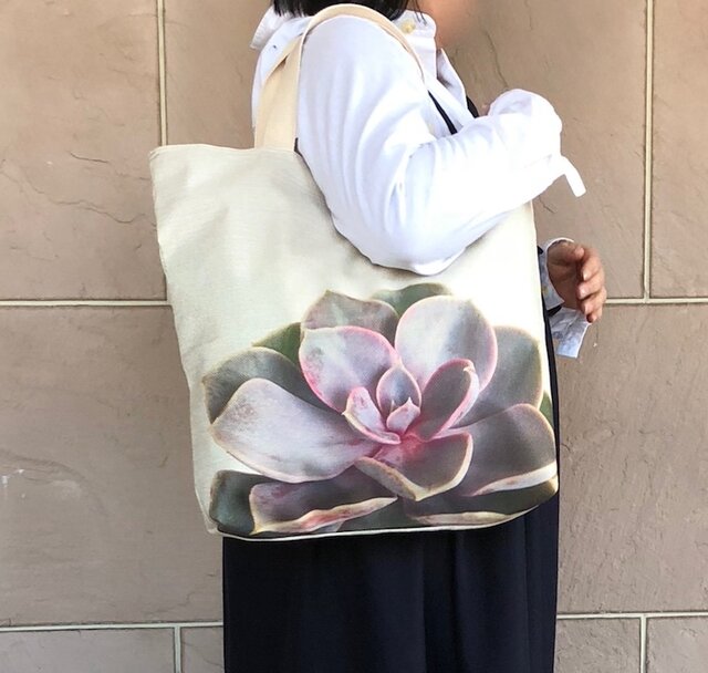 綿麻大きめトート アエオニウム 受注製作の画像1枚目