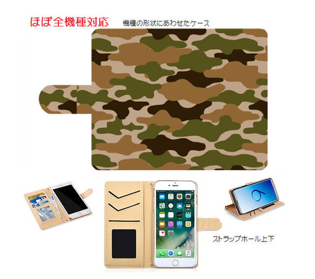 全機種対応 カメラ穴も対応☆iPhone/experia/galaxy他スマホケース カモフラの画像1枚目