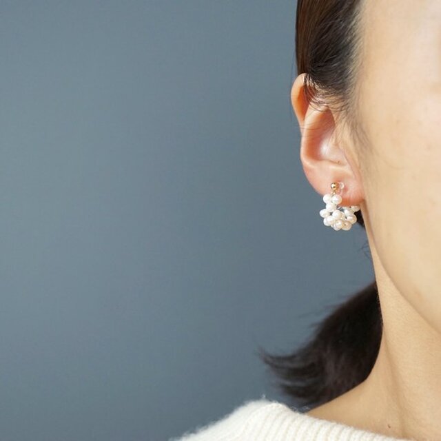 ●〔14kgf〕パールアーチノンホールピアス(TM-E015C)の画像1枚目