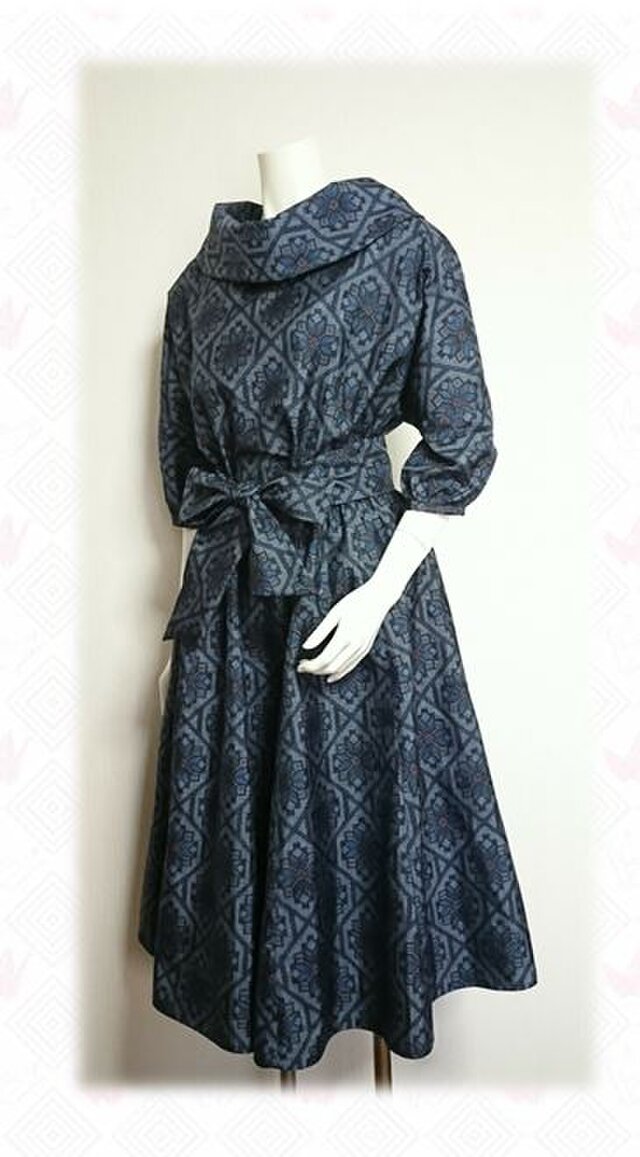 9 大島紬レトロスタイルセットアップ