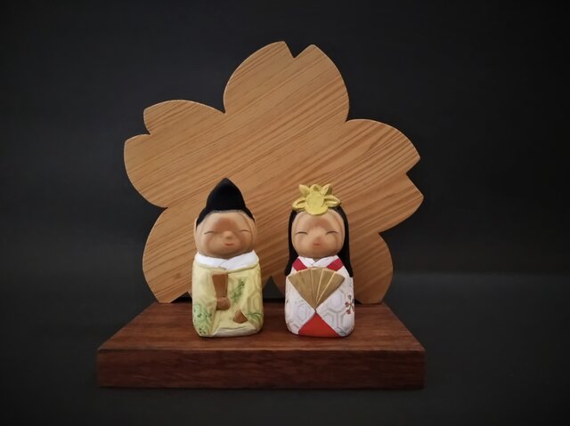 木彫雛人形 【屋久杉衝立ミニ雛】 | iichi 日々の暮らしを心地よくする