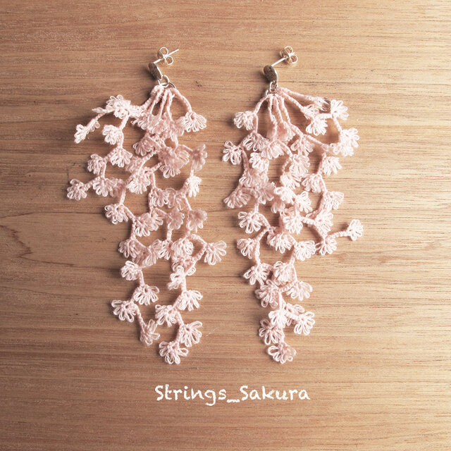 受注*Pierces,Flower strings_sakuraの画像1枚目
