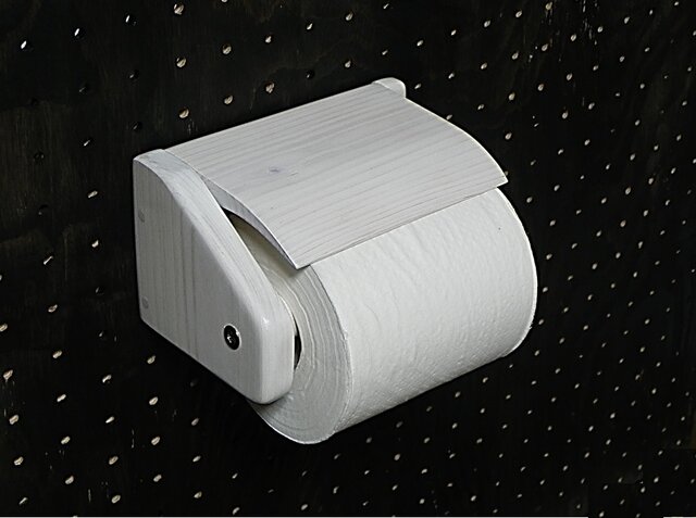 木製 トイレットペーパーホルダー Ver.12(ホワイトシースルー)の画像1枚目