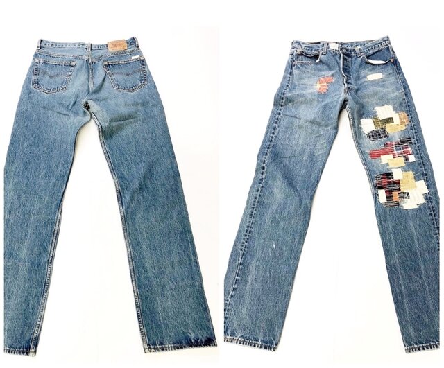 USA製 ATELIER&REPAIRS リメイク パッチワーク チノパンツ パッチ