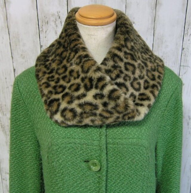 ¶ エコファー ¶ レオパード柄ファーnejiriスヌード「leopard」