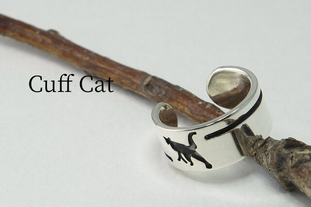 Cuff-Life Cat - 猫のイヤーカフ 幅6mmの画像1枚目