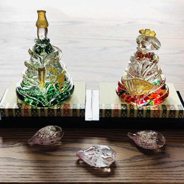 福ぷくガラスの雛人形 水中舞(桃の節句)おひなさま