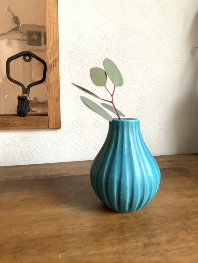 aちいさい花瓶　ターコイズブルー