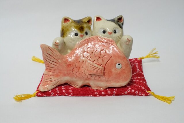 ペア猫招き猫の画像1枚目