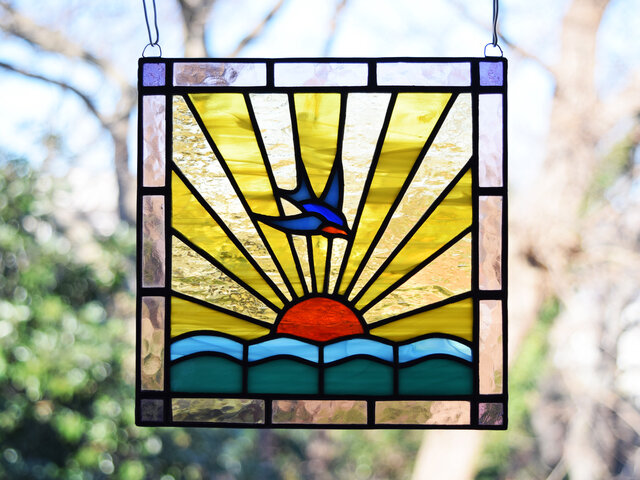 ステンドグラス ミニパネル 日の出ii 15cm | iichi 日々の暮らしを