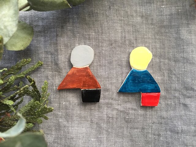 まるさんかくしかくブローチの画像1枚目