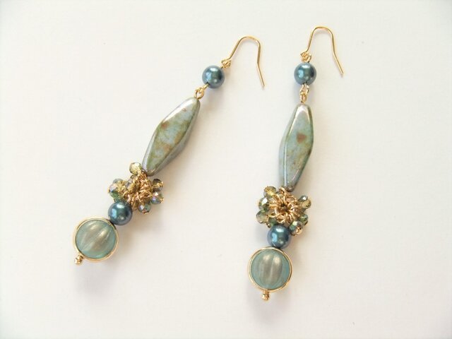 金具変更OK Pierces or Earrings チェコガラス(P0852)の画像1枚目