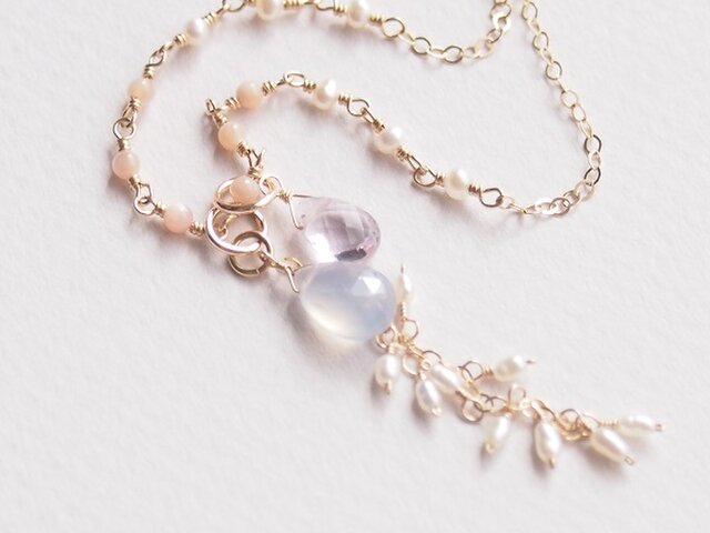 一点物 空と花の色 ネックレス 14kgf Iichi ハンドメイド クラフト作品 手仕事品の通販