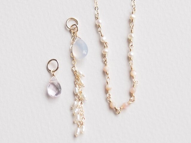 一点物 空と花の色 ネックレス 14kgf Iichi ハンドメイド クラフト作品 手仕事品の通販