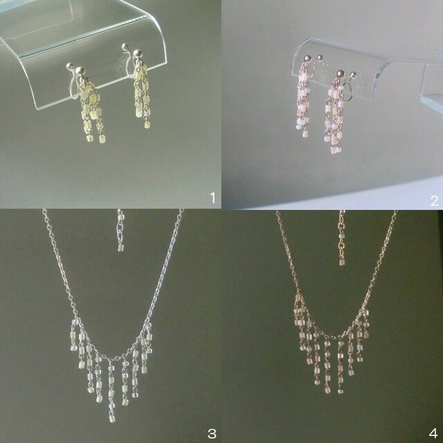 ソフトイエロー/ガラススプレイ◦ネックレス | iichi 日々の ソフトイエロー/ガラススプレイ◦ネックレス | iichi 日々の