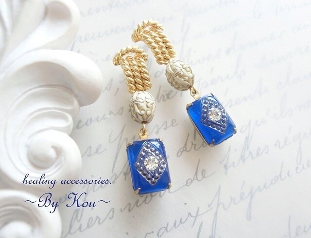 ∽◆Beauty with brains◆∽ vintageピアス。の画像1枚目