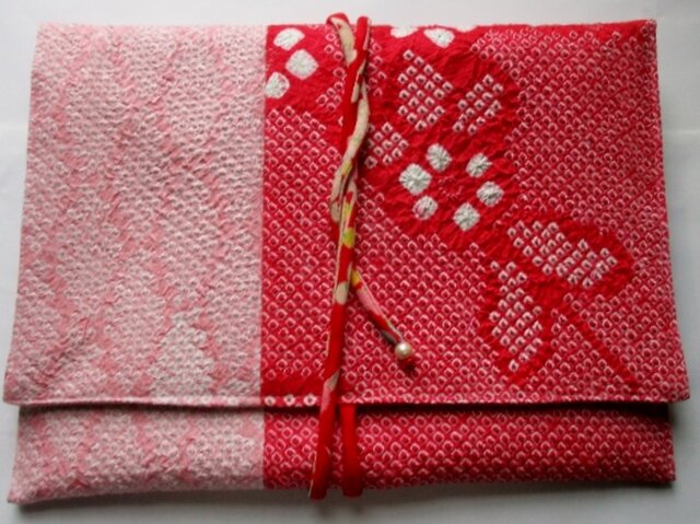 送料無料 絞りの羽織で作ったタブレット入れ 4102の画像1枚目