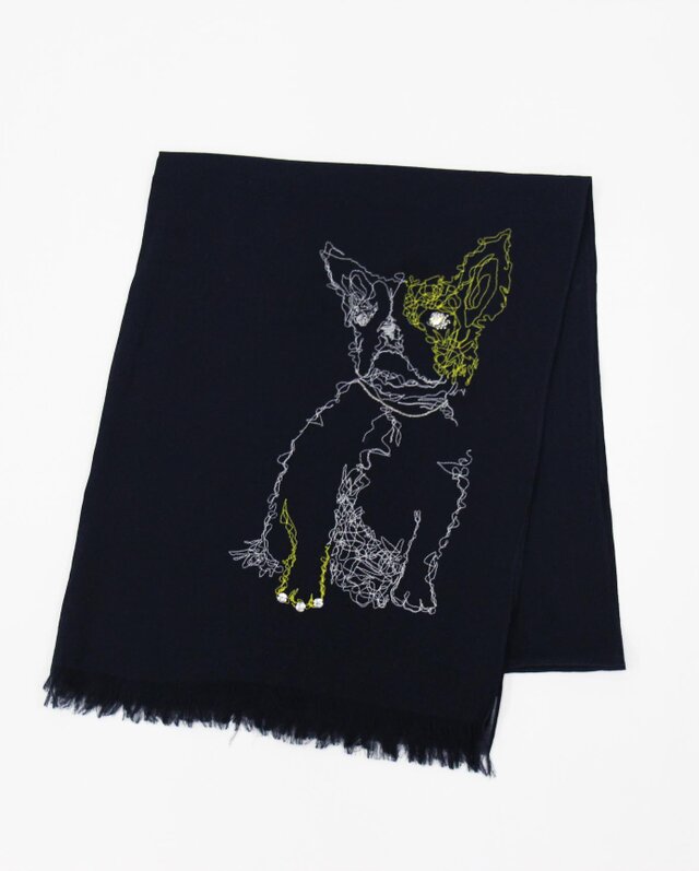 ゴージャスフレンチブル刺繍ストールの画像1枚目