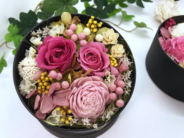 未使用 プリザーブドフラワー レッド ピンク パープル まとめ売り メッセージフラワーギフト 「レッド・ピンク・パープル 全3色