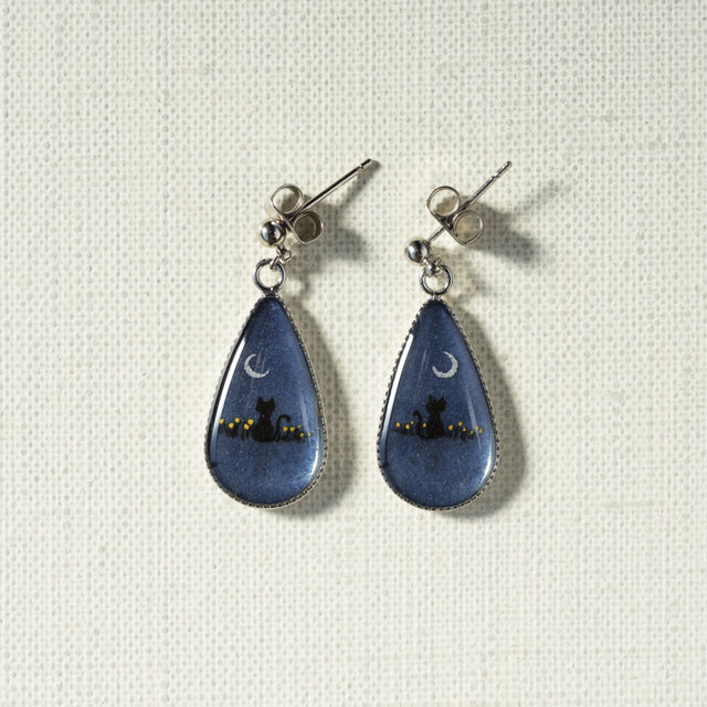 雫ピアス•イヤリング84/青い夜のねこ
