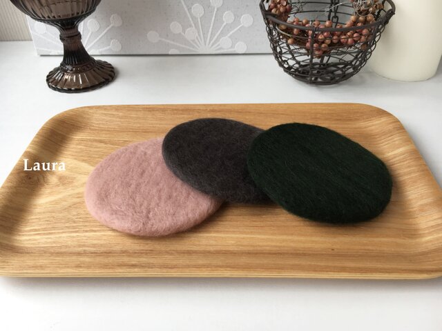 picnica様 ふんわりフェルトコースターの画像1枚目