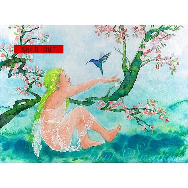 水彩（原画）「春の宴」