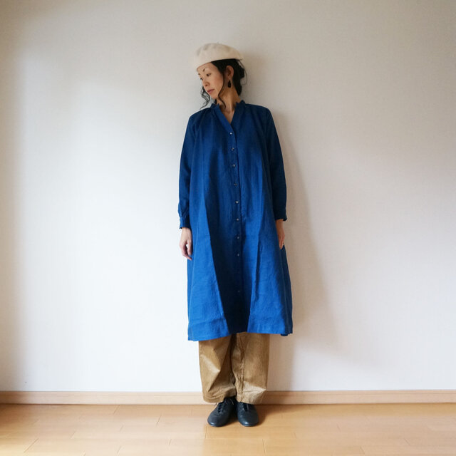 Linen One-piece Court LADY'S BLUEの画像1枚目