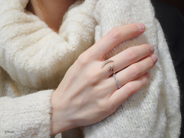 月と星のリング ダイヤモンド | iichi 日々の暮らしを心地よくする