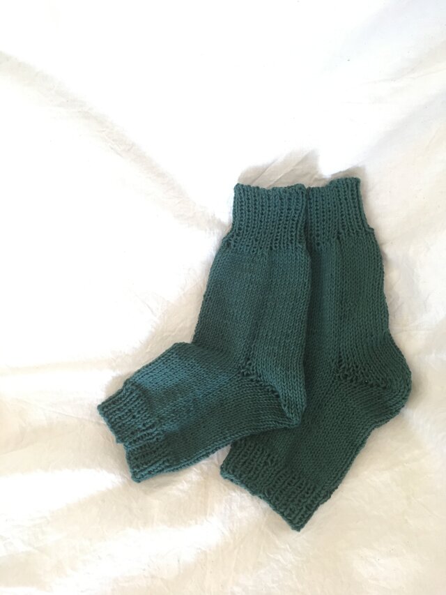 cotton レッグウォーマー モスグリーンの画像1枚目