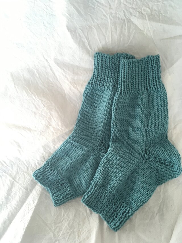 cotton レッグウォーマー ブルーの画像1枚目
