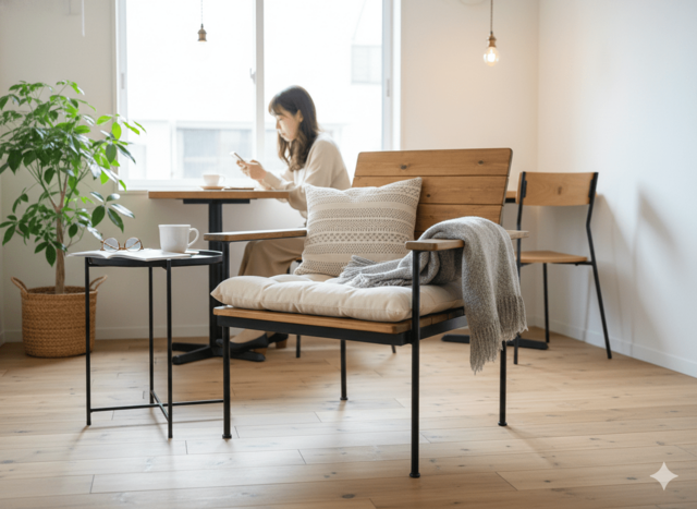 アイアン ウッド ソファ S （1人掛け）《頑丈》《全面溶接》 | iichi