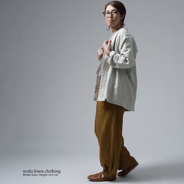 wafu リネン　カーディガン wafu / リネンカーディガン】オールシーズン使える羽織もの / 亜麻