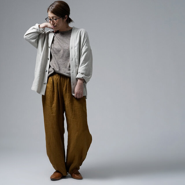 wafu / リネンカーディガン】オールシーズン使える羽織もの / 亜麻
