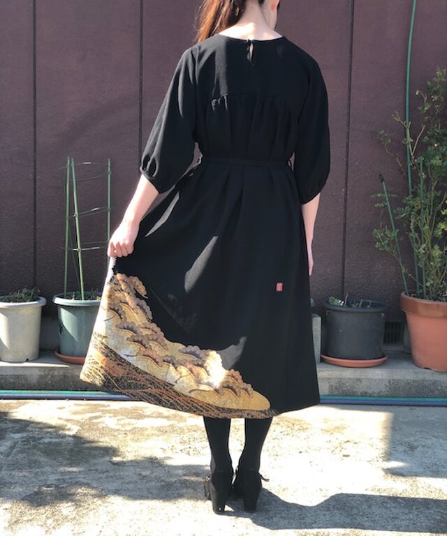 未仕立て刺繍鶴柄絵羽留袖ワンピースm Iichi ハンドメイド クラフト作品 手仕事品の通販