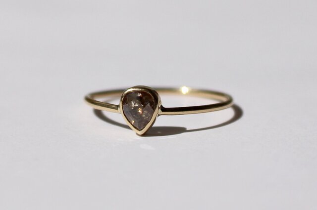 Natural Darkbrown Diamond Ring / K18YGの画像1枚目