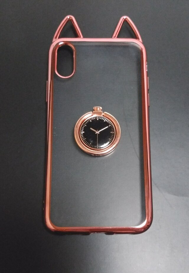 うさ耳ピンクスマホケース スマホリング付きの画像1枚目