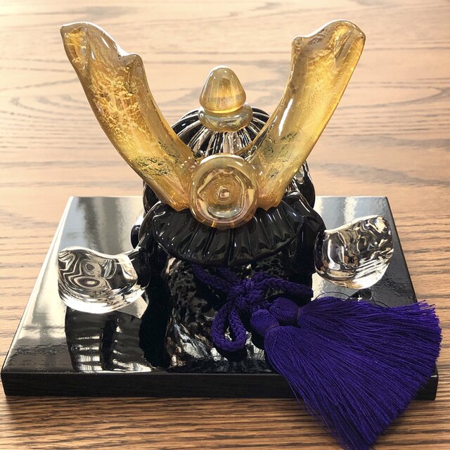 福ぷくガラスの兜 水中月黒輝(端午の節句)五月人形