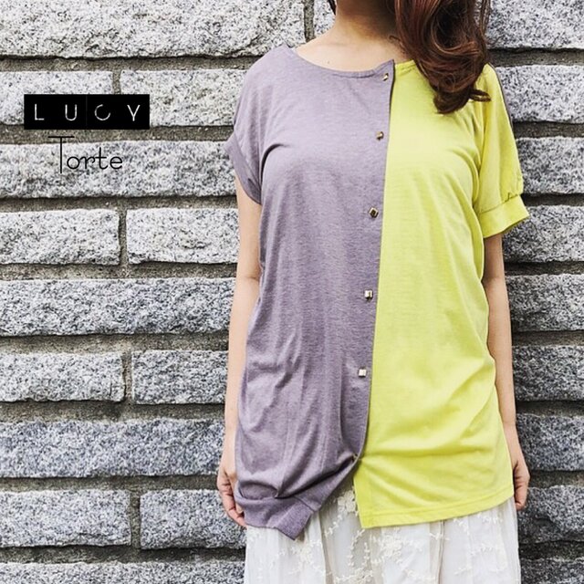 バイカラー2way TOPS【LEMON】の画像1枚目