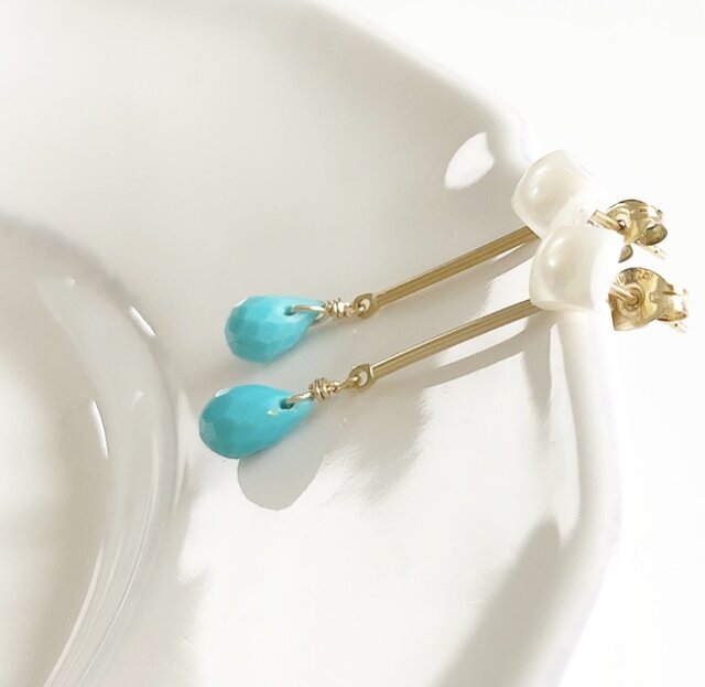 pearl*arizona turquoise*pierceの画像1枚目