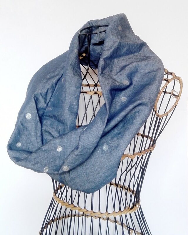 スヌード　ダンガリーランダムドット　送料無料