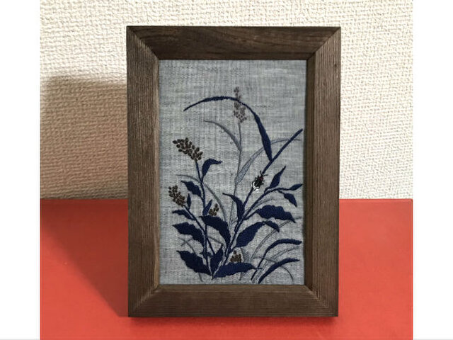 手刺繍浮世絵フレーム*喜多川歌麿「蛍」の画像1枚目