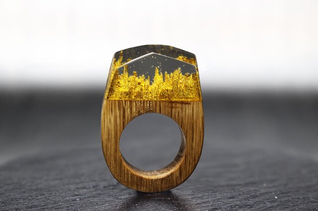 【送料無料】El Dorado ~Resin Wood Ring~の画像1枚目